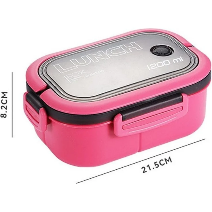 Diwzbyn Lunchbox für Kinder und Erwachsene, Brotdose mit Fächern, 14,5 x 21 x 8 cm – Bild 2