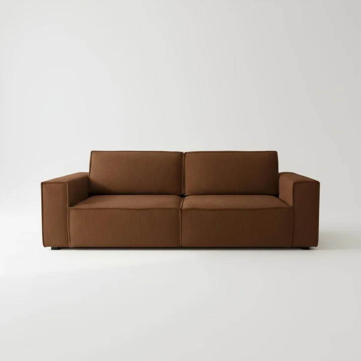Wohnero24 Schlafsofa HIRA 240x102 cm – Premium Cord Sofa Karamellbraun mit Schlaffunktion 191x152 cm & Bettkasten – Bild 4