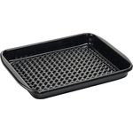 Riess Grilltasse Eckig Emaille Grillschale Schwarz Gelocht 42x32cm