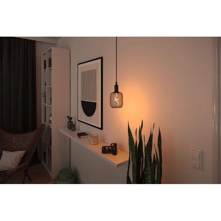 Paulmann 29262 LED Lichtquelle Zyl Metallic Glow E27 Goldlicht schwarz dimmbar – Bild 3