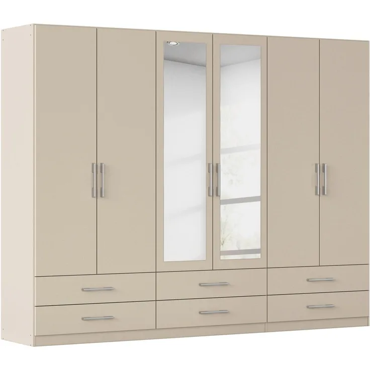 rauch Kleiderschrank Schrank Garderobenschrank Mehrzweckschrank Schlafzimmer HERSBRUCK (3 verschiedene Ausstattungen BASIC/CLASSIC/PREMIUM (inkl. SOFT-CLOSE) mit großzügigen Schubladen sowie Spiegeltüren MADE IN GERMANY