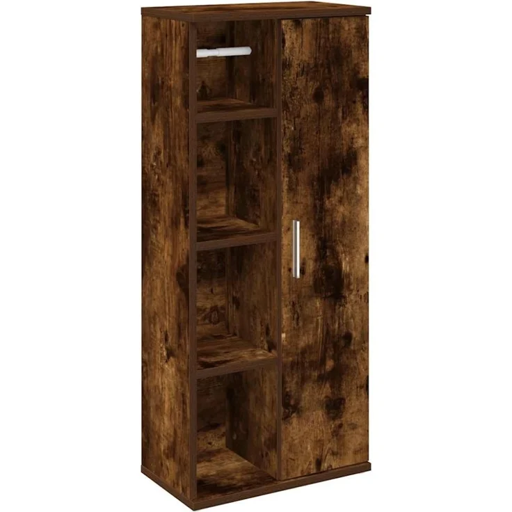 vidaXL Badezimmerschrank mit Rollenhalter Räuchereiche 39x22x90 cm 858528 – Bild 3