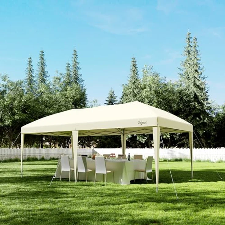 Zelsius Faltbarer Pavillon 3x6 m, Pop-Up Faltpavillon UV30 mit wasserabweisendem Dach, klappbares Gartenzelt mit Tragetasche – Bild 2