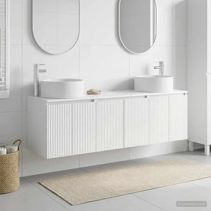 vidaXL Badezimmerschrank-Set 3 stk. Hochglanz Weiß 3405731 – Bild 1