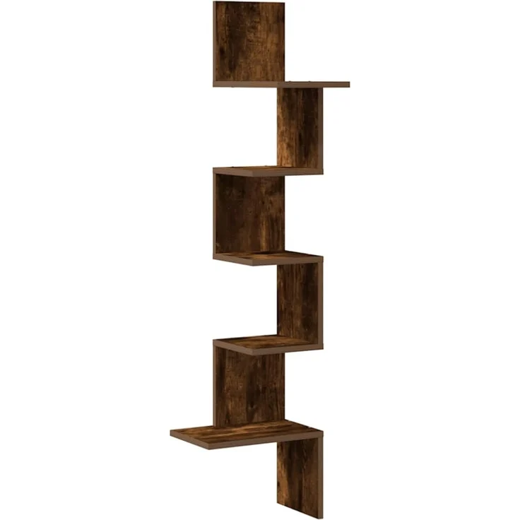 vidaXL Wand-Eckregal Räuchereiche 32x32x127,5 cm Holzwerkstoff 860521 – Bild 4