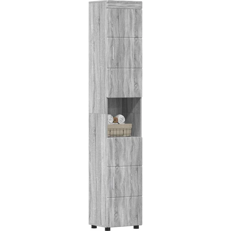 vidaXL Badezimmerschrank-Set TULUM Graues Sonoma 37 x 31,5 x 203 cm 880357 – Bild 3