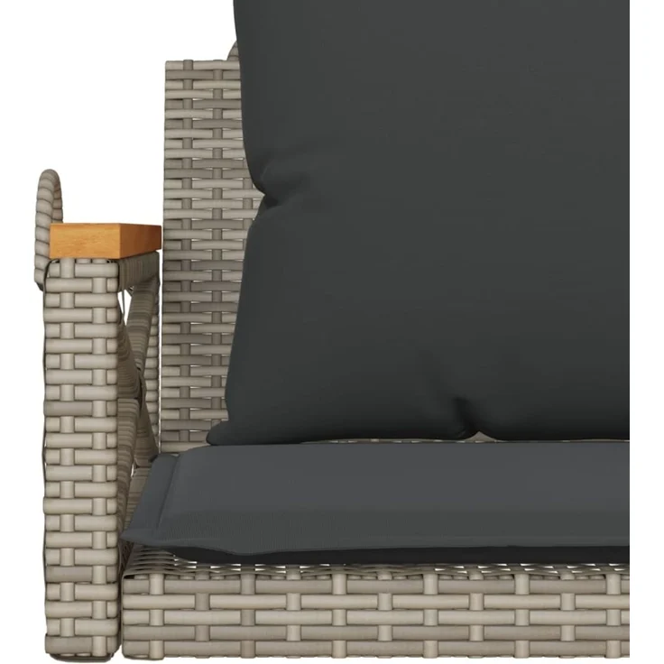 vidaXL Hängesessel mit Kissen Grau 63x62x40 cm Poly Rattan 368174 – Bild 8