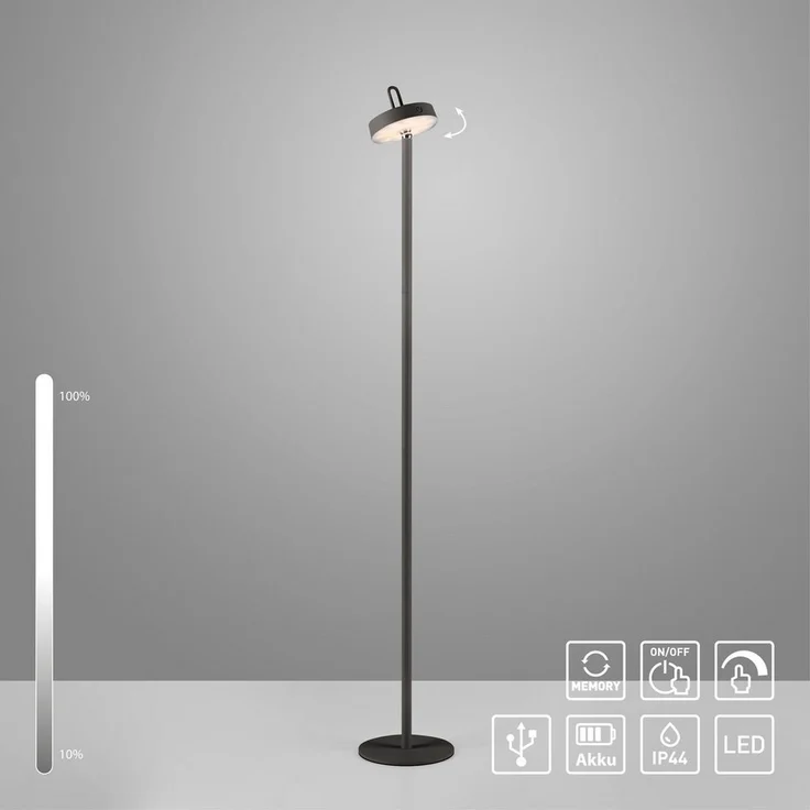 JUST LIGHT Stehlampe AMAG, Dimmfunktion, LED fest integriert, Warmweiß, Akkuleuchte – Bild 2