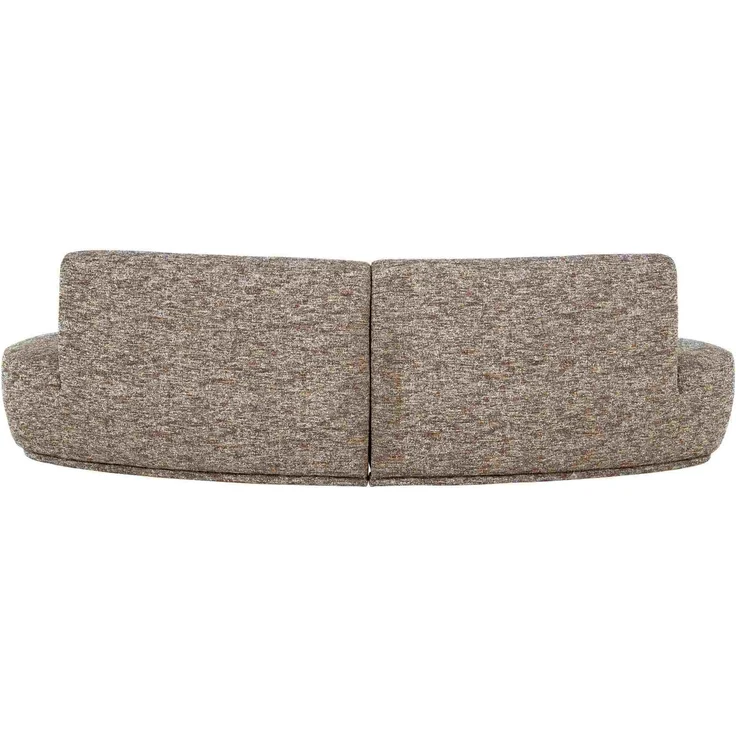 Sofa Batavier 4-Sitzer, gewebter Melange-Stoff, modern halbrund, hellbraun, großzügig gepolstert – Bild 2