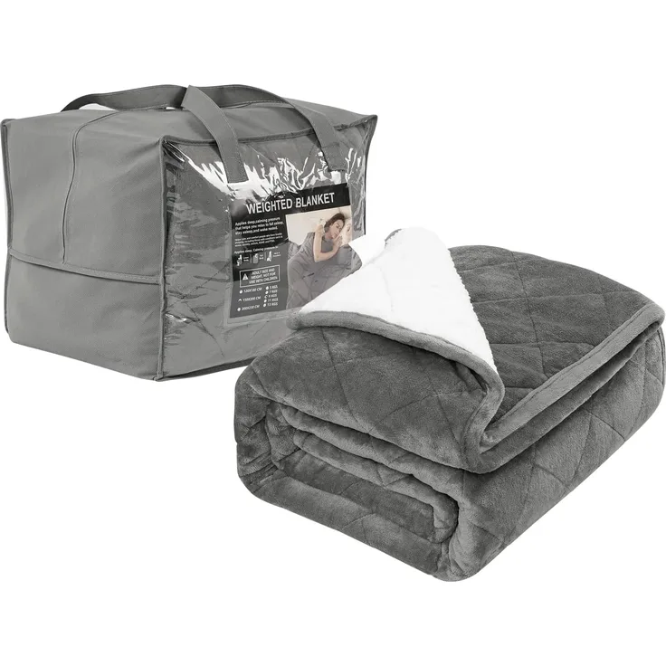 Woltu Gewichtsdecke, Bezug: Flanell Sherpa, Therapiedecke, Schwere Decke aus Flanell Sherpa