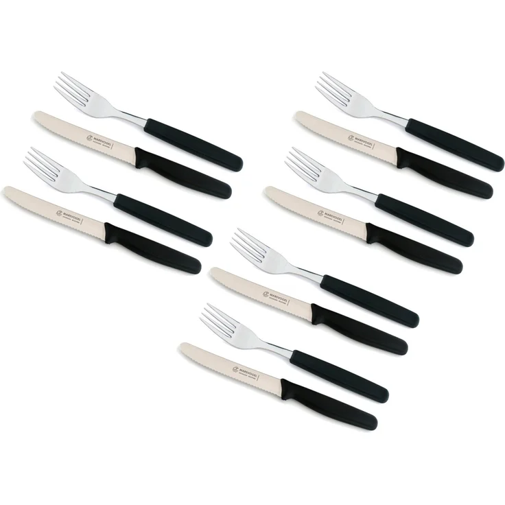 Marsvogel Solingen | 12-tlg. Besteck Set PP schwarz | zeitloses Design | langlebige Qualität | ideal für jeden Tisch – Bild 1