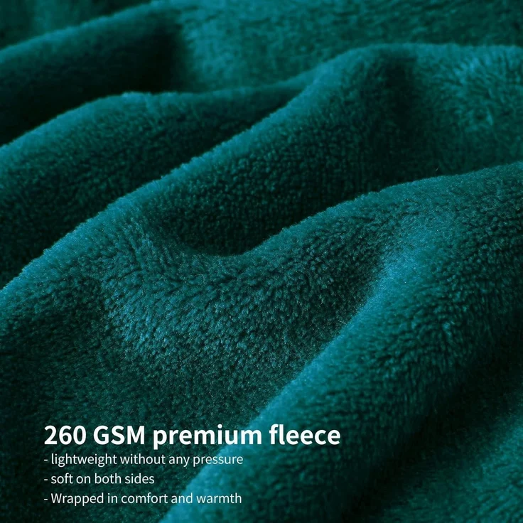 Kuscheldecke Fleecedecke Couchdecke XL Winter 150 x 200 cm Dunkelgrün – Bild 4