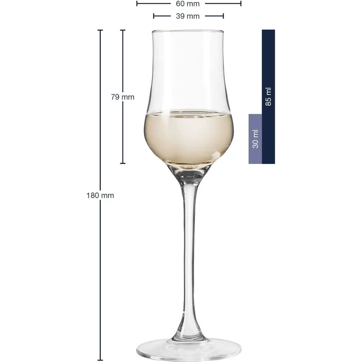 LEONARDO Grappaglas CIAO+, 6-tlg, Kristallglas, 85 ml, 6-teilig – Bild 3
