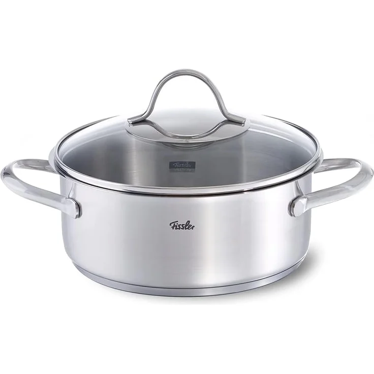 Fissler Topf-Set Palermo, Edelstahl 18/10 (Set, 9-tlg, Kochtopf 16/20/24cm, Bratentopf 20cm,Stielkasserolle ohne Deckel), geeignet für Induktion, breiter Schüttrand – Bild 6