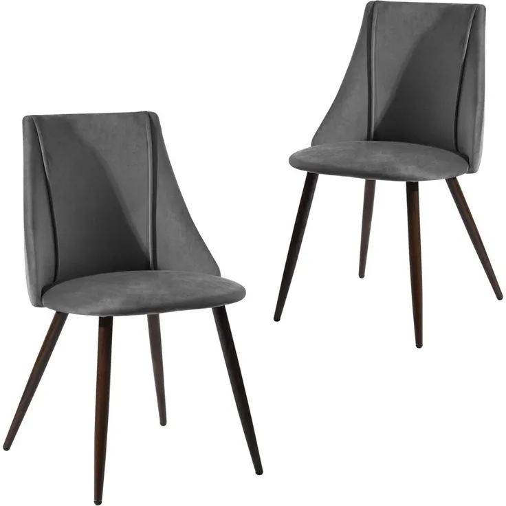 39F FURNITURE DREAM Esszimmerstühle aus der Mitte des Jahrhunderts, 2 Stück, weicher Samt, Rückenlehne, Metallbeine, für Küche, Wohnzimmer, Metall Samtstoff, grün, 52.5 x 49.5 x 83 cm