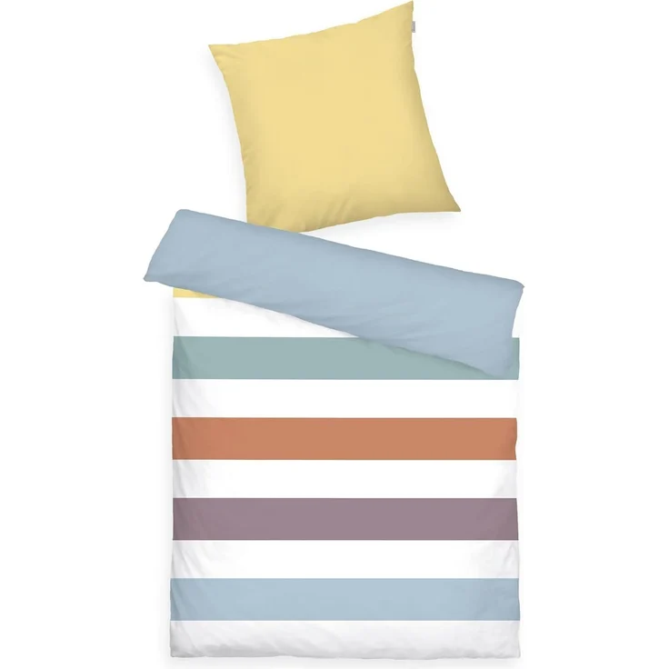TOM TAILOR HOME Bettwäsche COLORED STRIPES in Gr. 135x200 cm, 155x220 cm, 200x220 cm oder 100x135 cm, Renforcé, 2 teilig, new bedroom, gewebtes Label – Bild 1