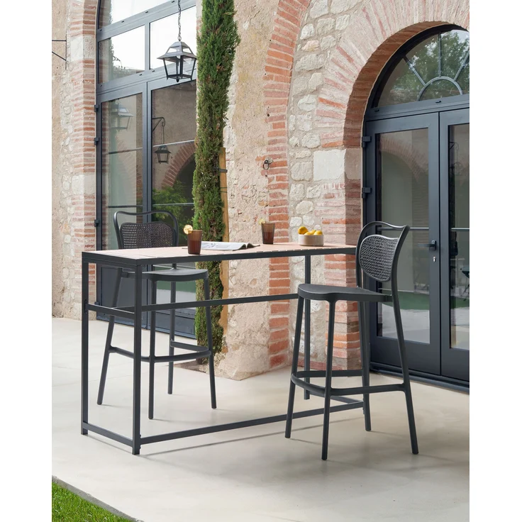 Garten-Barhocker 2er Set CELLENO Schwarz – Bild 3