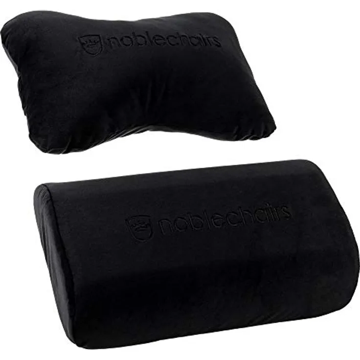 noblechairs Kissen-Set EPIC/ICON/HERO, Ergonomisches Nacken- und Lendenkissen, schwarz/schwarz