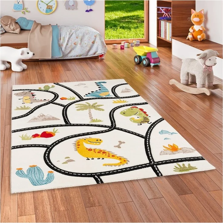 Pergamon Kinderteppich Kinder Teppich Maui Kids Dino Straßenteppich, Rechteckig, Höhe: 13 mm – Bild 5