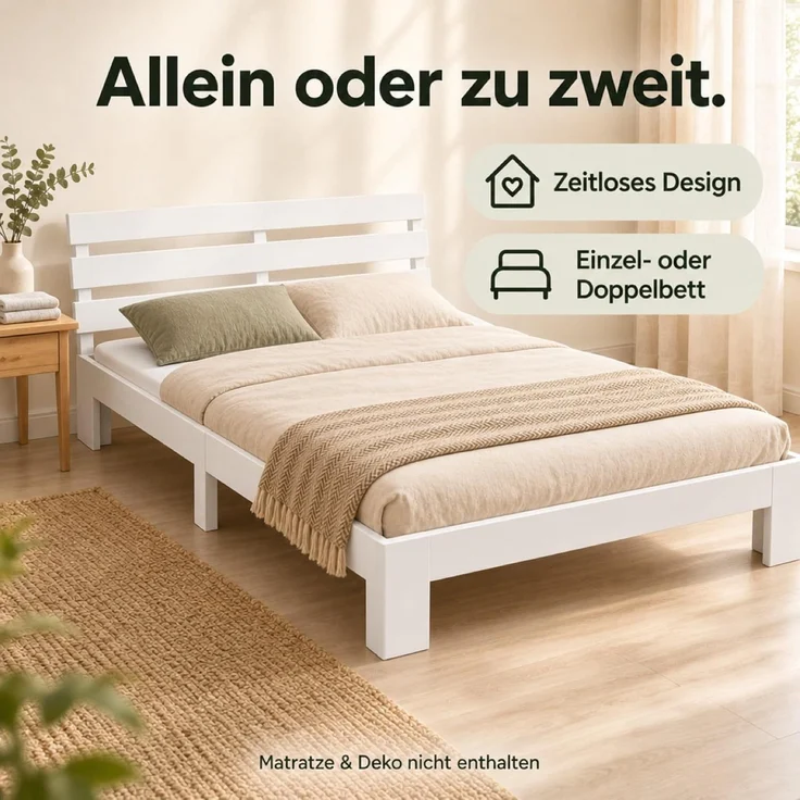 Relaxdays Bett Massivholz 120x200 cm – Bild 5