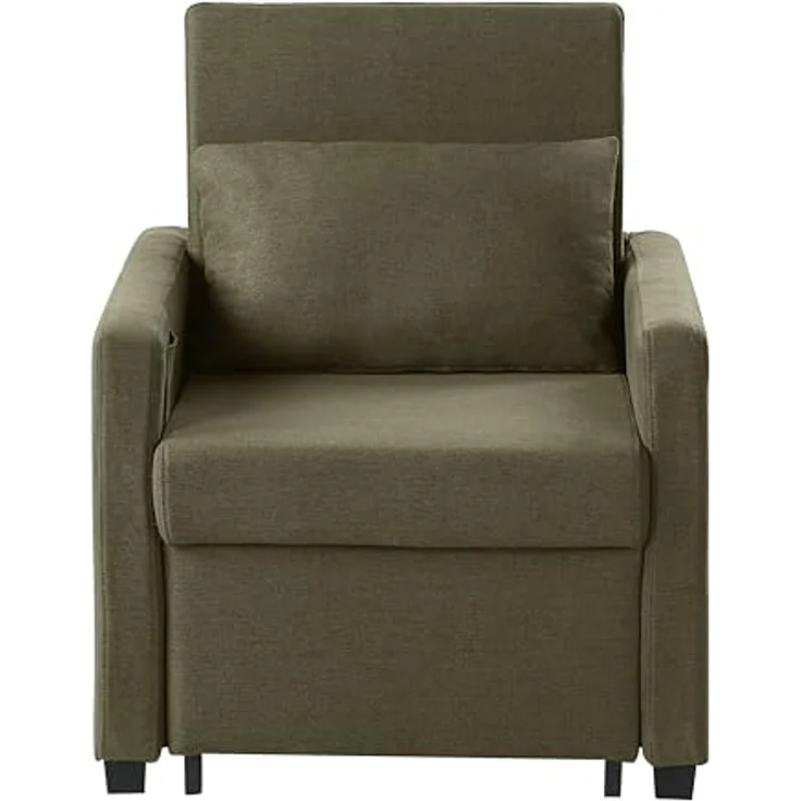 Atlantic Home Collection Schlafsessel Jerry, BxTxH: 74 x 89 x 89 cm, Liegefläche ca. 57x183 cm, mit Fernbedienungstasche, Grün, Polyester – Bild 3