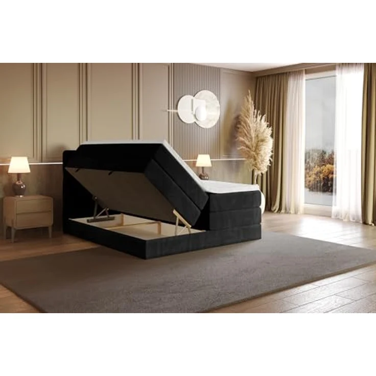 ALTDECOR Boxspringbett LIRO KING (Multipocket-Matratze H4, H3 Matratze Bonellfederung, Topper, Kopfteil) – Bild 9