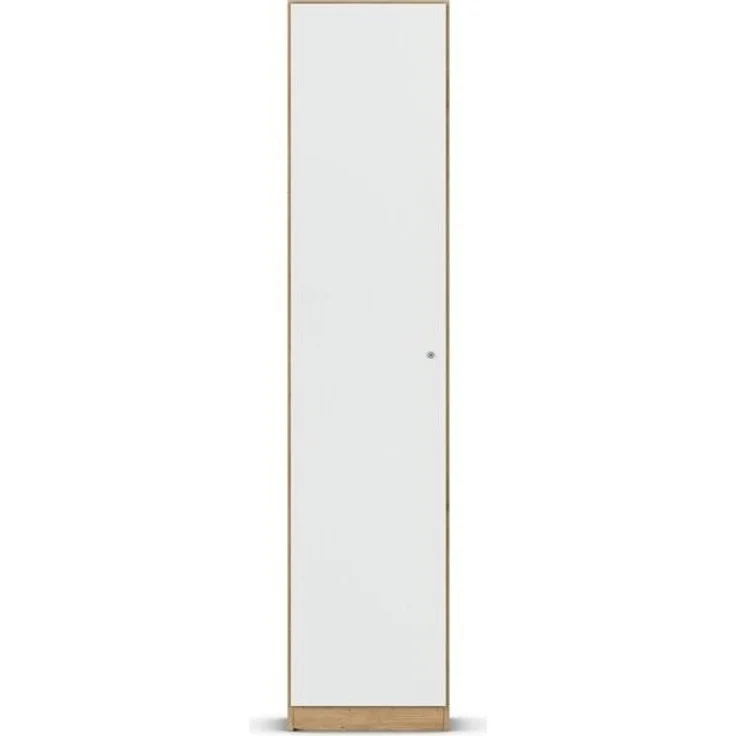 rauch Allrounder, Garderobenschrank, Mehrzweckschrank, 1-türig, mit 4 Einlegeböden, abschließbar, Farbe Weiß/Eiche Artisan, BxHxT 47x210x41cm – Bild 2