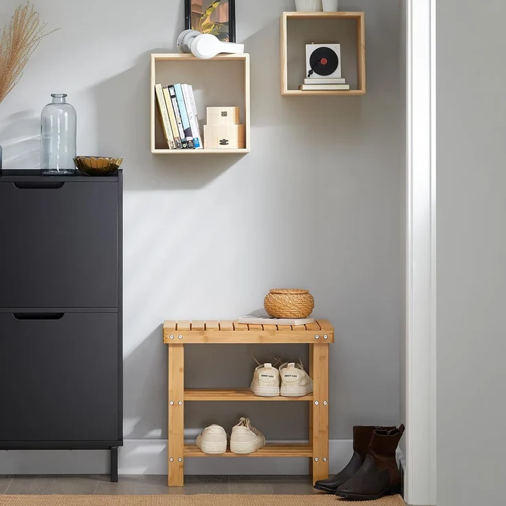 SoBuy Schuhregal FSR02-K, Sitzbank Schuhbank aus Bambus – Bild 2