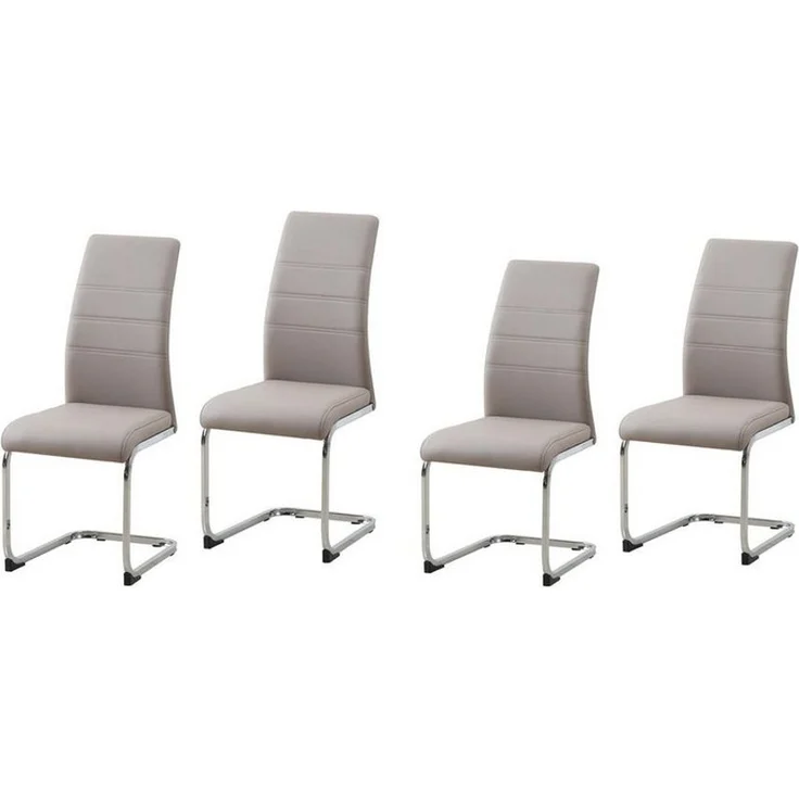 HTI-Line Freischwinger Schwingstuhl 4er Set PU cappuccino SallyC (Set, 4 St), Freischwinger Esszimmerstuhl Kunstleder – Bild 1