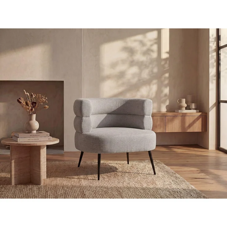 Vente-unique - CAMEDO - Sessel mit gerader Rückenlehne - Metall - Grau - 80 x 74 x 73 cm – Bild 2