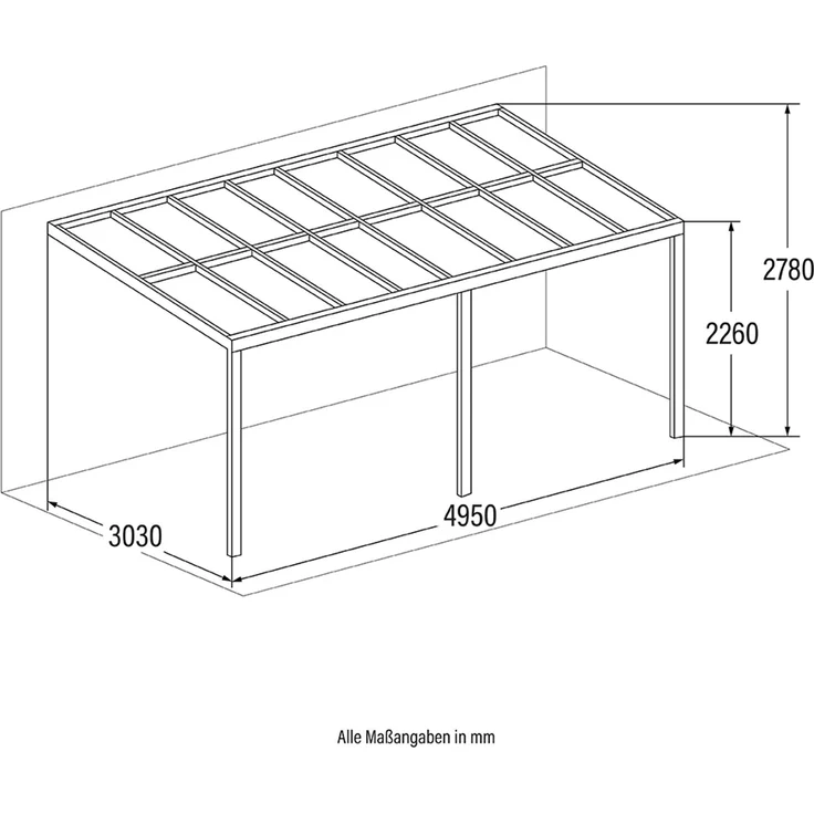 HOME DELUXE Terrassenüberdachung SOLIS - 496 / 503 x 300 / 303 x 278 / 226 cm Weiß – Bild 11