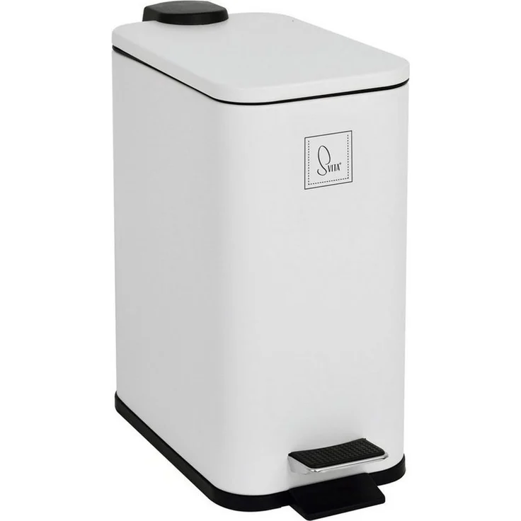SVITA Mülleimer ST5, Treteimer, Softclose-Funktion, 5L, Stahl pulverbeschichtet, Weiß – Bild 1