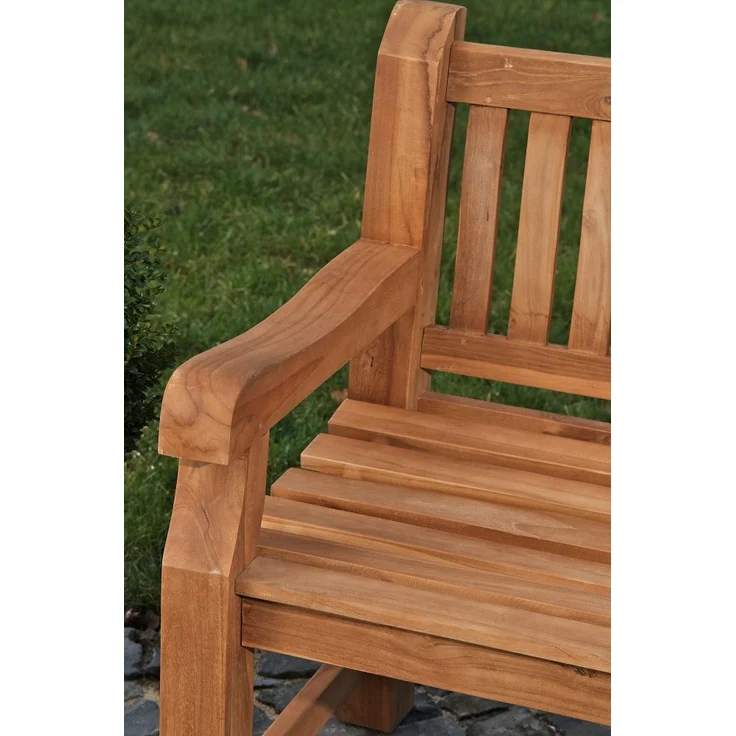 Gartenbank Teakbank HIBAS - Holz Teak 180x61x93 cm | Holzbank 180 Cm Gartenbank Sitzbank Mit Lehne Wetterfest Bank Garten Terrasse – Bild 5