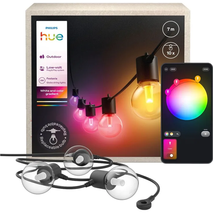 Philips Hue Festavia Globe Outdoor Lichterkette 7 m EU