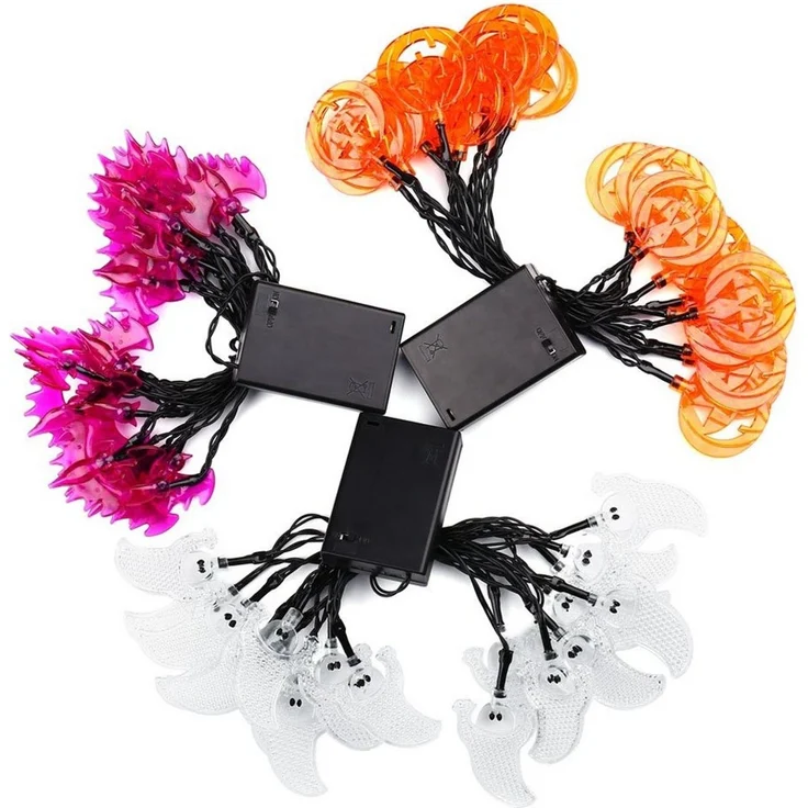 Bomiclss LED-Lichterkette Halloween Lichterkette Batterie Halloween Led Dekoration, für Außen Innen Halloween Garden Deko – Bild 4