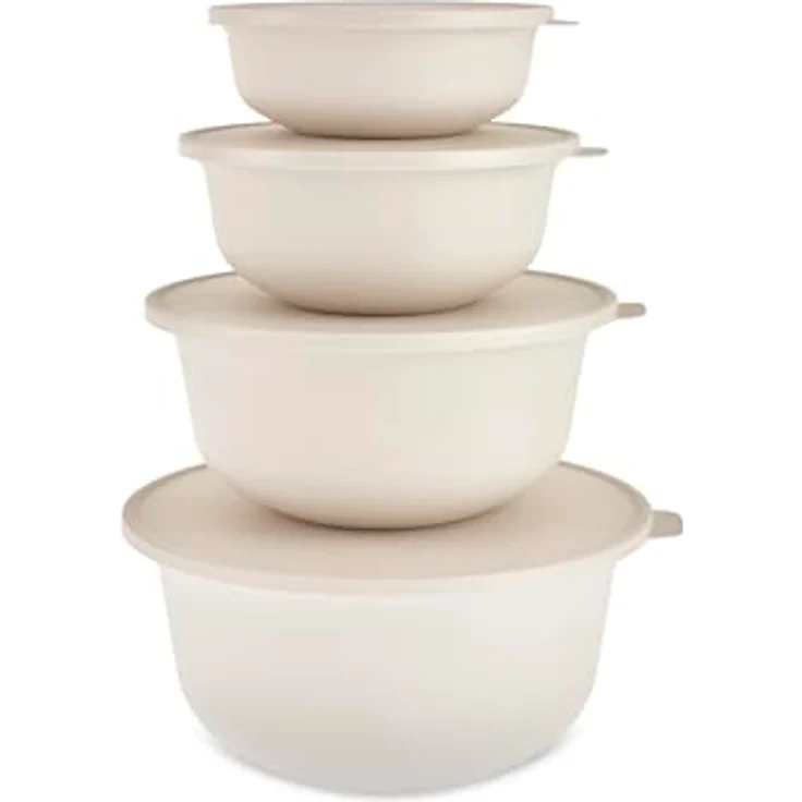 Karaca Vorratsdose Karaca Forbs 4-teiliges 2 in 1 Aufbewahrungsbehälter-Set, Creme – Bild 2