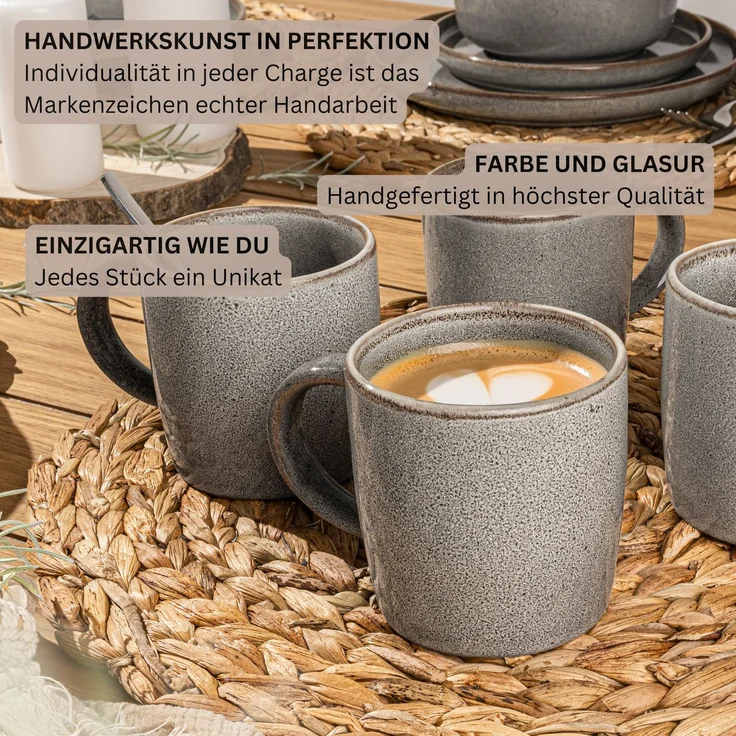 SÄNGER Kombiservice Kairo Graphit - 30 teilig aus Steingut – Bild 5