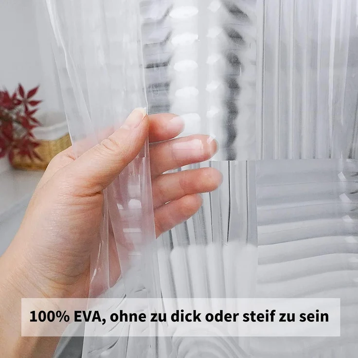 Duschvorhang 150x180 Transparent 3D Geometrisches Muster Magnete Unten – Bild 4