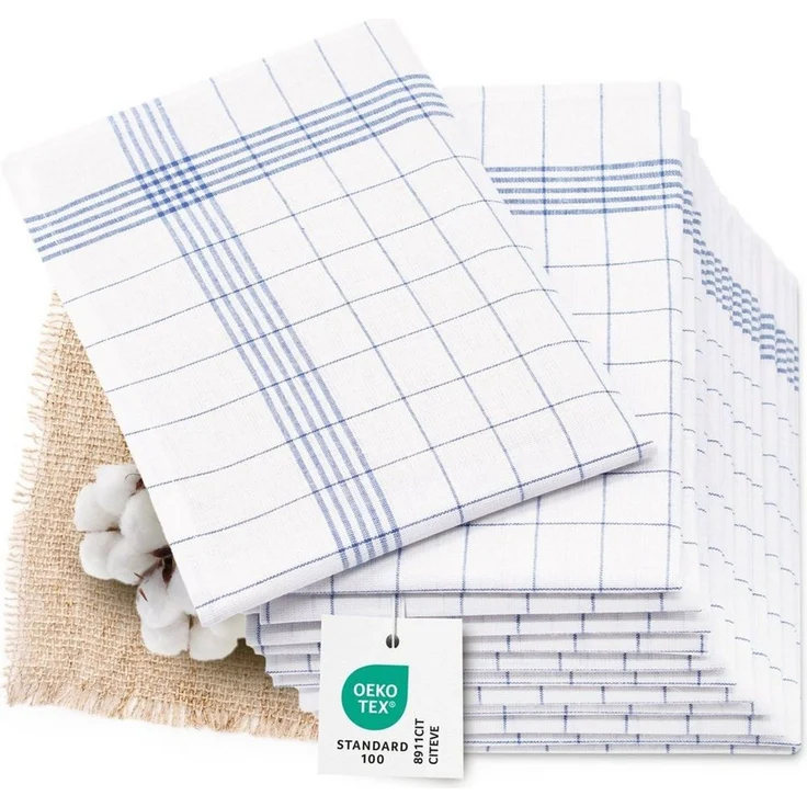 ZOLLNER Geschirrtuch, (Set, 12-tlg), 60x80 cm, 55% Baumwolle, 45% Leinen, vom Hotelwäschespezialisten – Bild 5