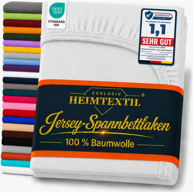 EXKLUSIV HEIMTEXTIL Jersey Spannbettlaken 140 - 160 x 200 cm Silber