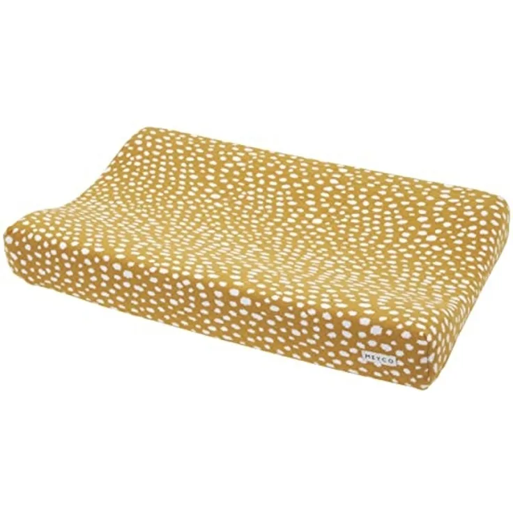 Meyco Baby Cheetah Wickelauflagenbezug (weich und hautfreundlich, aus 100% Baumwolle, waschbar, einfache Pflege, trocknergeeignet, Größe: 50x70 cm), Honig Gold