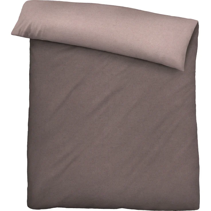 biberna Melange-Flanell Bettwäsche 0840500 MELANGE UNI, braun, 1x 135x200 cm + 1x 80x80 cm – Bild 2