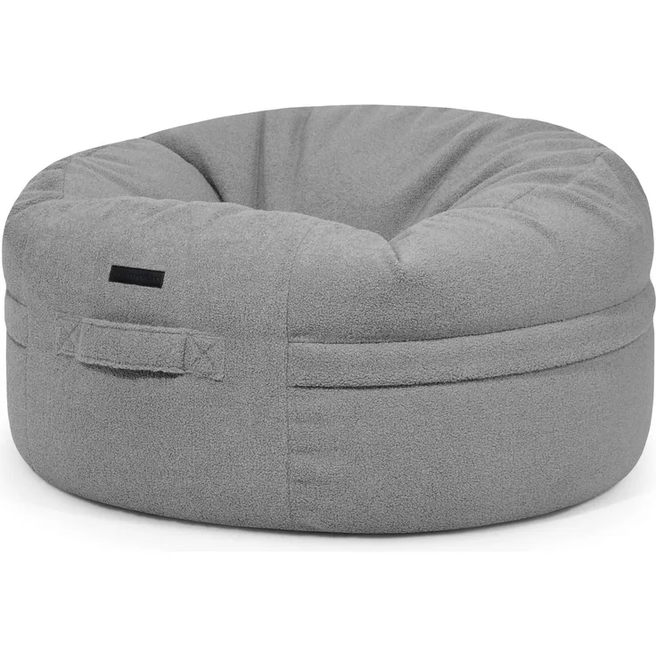 Sitzsack ‘Roll 105‘, Bezugstoff - Teddy, 100% Polyester, White Grey, 50x105x105 cm.