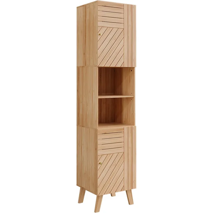 Badschrank Lucie Bambus 40 x 177 cm mit 2 Türen Vicco