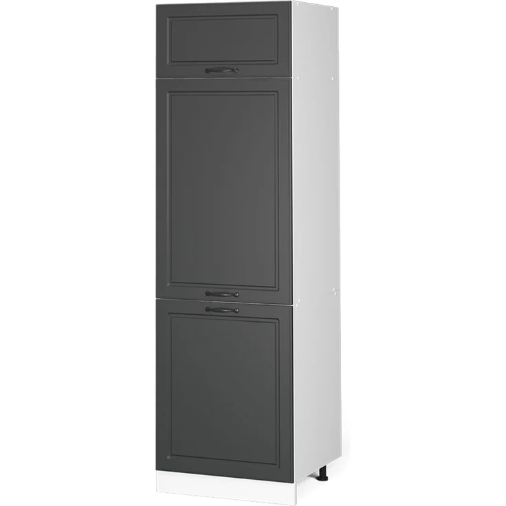 Küchenfront R-Line Anthrazit Landhaus 59.6 x 196 cm Möbelfront für den Kühlumbauschrank Vicco – Bild 5