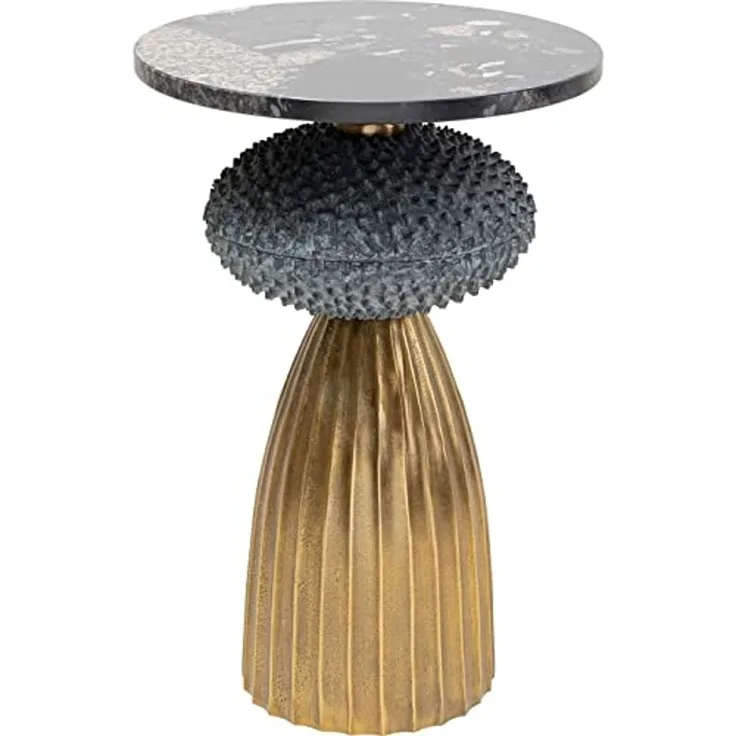 Kare Beistelltisch Masha Beisteltisch, Metall, Gold, Grau, 62,25 x 43,25 x 43,25 cm