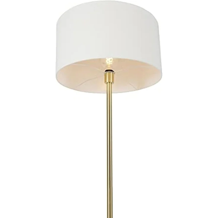 Qazqa Stehlampe Simplo stof, ohne Leuchtmittel, E27, Gold/Messing, Design, Stahl, 1-flammig – Bild 4