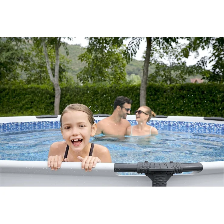 Bestway Steel Pro MAX Frame Pool Komplett-Set mit Filterpumpe Ø 427 x 122 cm, lichtgrau, rund – Bild 5