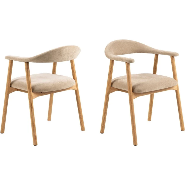 Holzstuhl >Addi< (2er-Set) in Beige, Polyester, Massivholz - 56x75,5x54 (BxHxT) – Bild 5