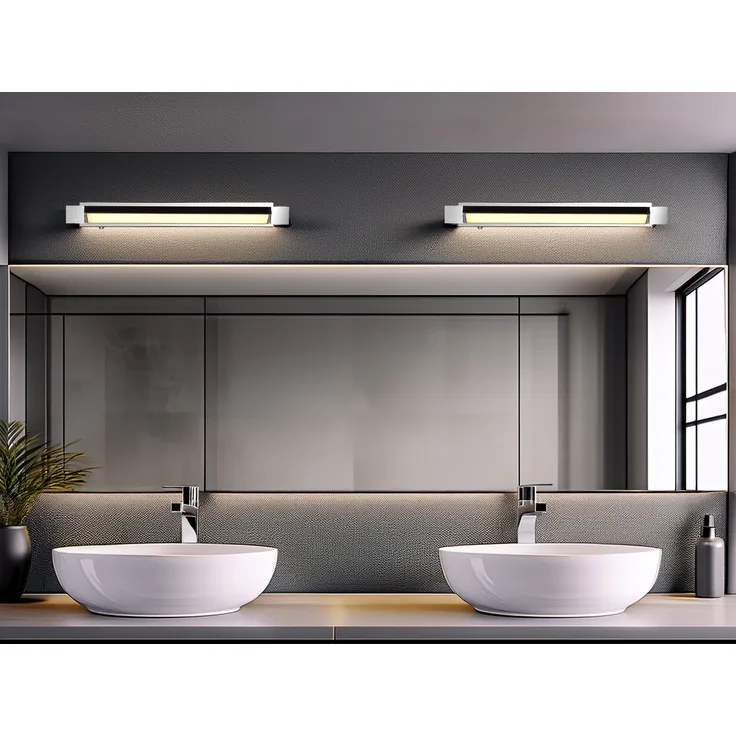 2er SET dimmbare LED Bad Spiegelleuchten schwenkbar, Chrom Breite 50cm